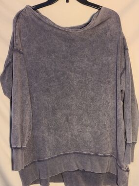 Live Well Slate Purple Oversized Crewneck Sweatshirt
